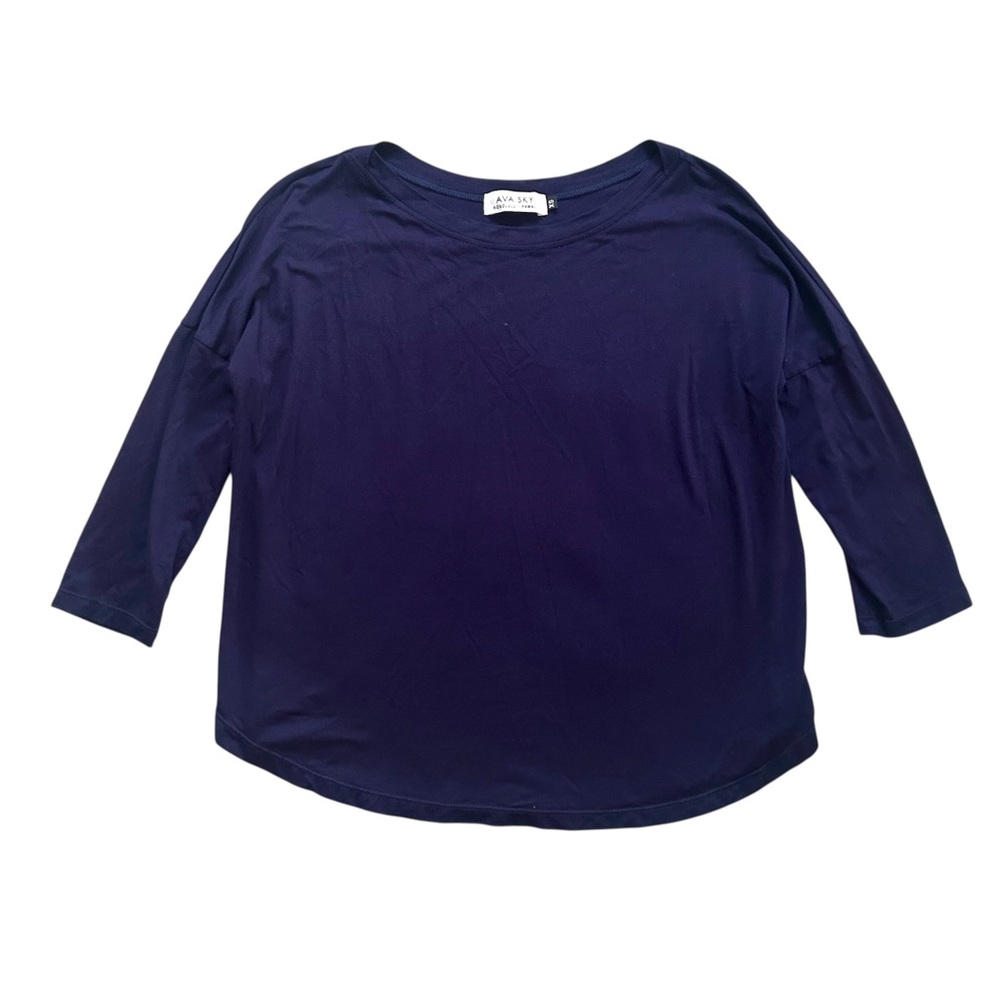 Fighting Eel Ava Sky 3/4 Sleeve Top Purple Size XS‎